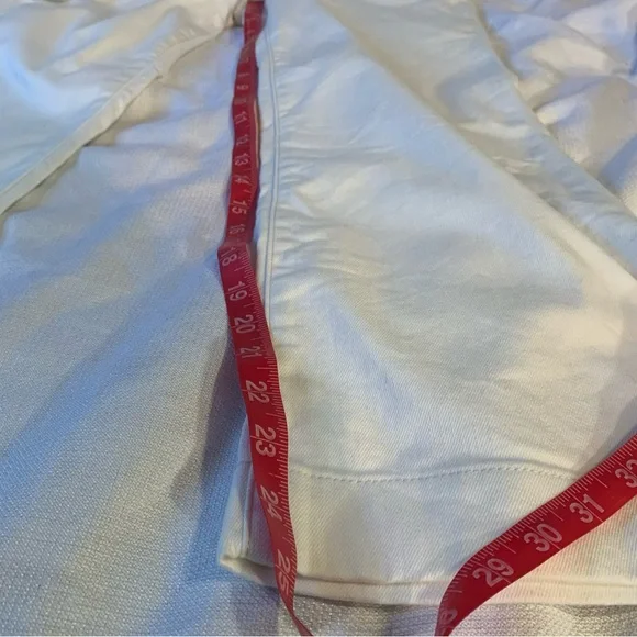 J Crew White Paper Jeans Womens Size 27 US 4 White Wide Leg Belted Elastic Waist - Picture 9 of 12